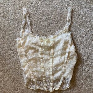 Shein - lace tank top - creme